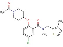 2-[(1-acetyl-4-piperidinyl)oxy]-5-chloro-N-methyl-N-[(3-methyl-2-thienyl)methyl]benzamide