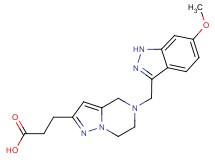 3-{5-[(6-methoxy-1H-indazol-3-yl)methyl]-4,5,6,7-tetrahydropyrazolo[1,5-a]pyrazin-2-yl}propanoic acid