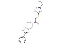 2-[(3-ethyl-1H-1,2,4-triazol-5-yl)thio]-N-methyl-N-[(5-phenyl-1H-pyrazol-3-yl)methyl]acetamide