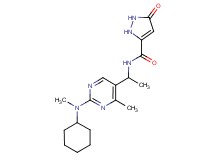 N-(1-{2-[cyclohexyl(methyl)amino]-4-methylpyrimidin-5-yl}ethyl)-5-oxo-2,5-dihydro-1H-pyrazole-3-carboxamide