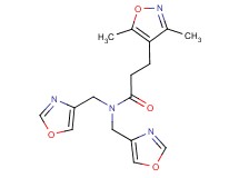 3-(3,5-dimethylisoxazol-4-yl)-N,N-bis(1,3-oxazol-4-ylmethyl)propanamide