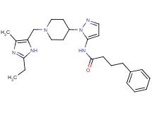N-(1-{1-[(2-ethyl-4-methyl-1H-imidazol-5-yl)methyl]-4-piperidinyl}-1H-pyrazol-5-yl)-4-phenylbutanamide