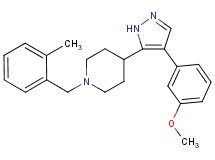 4-[4-(3-methoxyphenyl)-1H-pyrazol-5-yl]-1-(2-methylbenzyl)piperidine