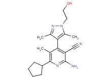 2-amino-6-cyclopentyl-4-[1-(2-hydroxyethyl)-3,5-dimethyl-1H-pyrazol-4-yl]-5-methylnicotinonitrile