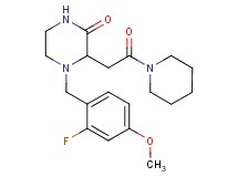4-(2-fluoro-4-methoxybenzyl)-3-[2-oxo-2-(1-piperidinyl)ethyl]-2-piperazinone