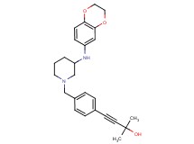 4-(4-{[3-(2,3-dihydro-1,4-benzodioxin-6-ylamino)-1-piperidinyl]methyl}phenyl)-2-methyl-3-butyn-2-ol