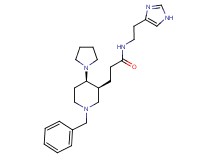 3-[(3S*,4R*)-1-benzyl-4-(1-pyrrolidinyl)-3-piperidinyl]-N-[2-(1H-imidazol-4-yl)ethyl]propanamide