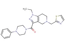1-ethyl-3-[(4-phenyl-1-piperazinyl)carbonyl]-5-(1,3-thiazol-2-ylmethyl)-4,5,6,7-tetrahydro-1H-pyrazolo[4,3-c]pyridine