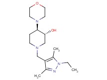 (3R*,4R*)-1-[(1-ethyl-3,5-dimethyl-1H-pyrazol-4-yl)methyl]-4-(4-morpholinyl)-3-piperidinol