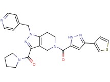 1-(4-pyridinylmethyl)-3-(1-pyrrolidinylcarbonyl)-5-{[3-(3-thienyl)-1H-pyrazol-5-yl]carbonyl}-4,5,6,7-tetrahydro-1H-pyrazolo[4,3-c]pyridine