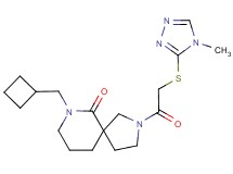 7-(cyclobutylmethyl)-2-{[(4-methyl-4H-1,2,4-triazol-3-yl)thio]acetyl}-2,7-diazaspiro[4.5]decan-6-one