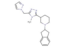 1-(2,3-dihydro-1H-inden-2-yl)-3-[4-methyl-5-(1H-pyrazol-1-ylmethyl)-4H-1,2,4-triazol-3-yl]piperidine