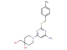 1-{6-amino-2-[(4-methylbenzyl)thio]pyrimidin-4-yl}-4-(hydroxymethyl)piperidin-4-ol