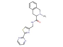 2-methyl-N-{[2-(2-pyrimidinyl)-1,3-thiazol-4-yl]methyl}-1,2,3,4-tetrahydro-3-isoquinolinecarboxamide