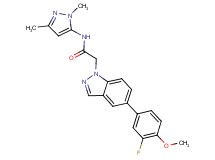 N-(1,3-dimethyl-1H-pyrazol-5-yl)-2-[5-(3-fluoro-4-methoxyphenyl)-1H-indazol-1-yl]acetamide