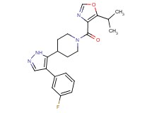 4-[4-(3-fluorophenyl)-1H-pyrazol-5-yl]-1-[(5-isopropyl-1,3-oxazol-4-yl)carbonyl]piperidine