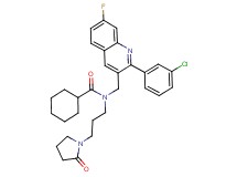 N-{[2-(3-chlorophenyl)-7-fluoro-3-quinolinyl]methyl}-N-[3-(2-oxo-1-pyrrolidinyl)propyl]cyclohexanecarboxamide