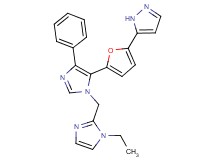 5-(5-{1-[(1-ethyl-1H-imidazol-2-yl)methyl]-4-phenyl-1H-imidazol-5-yl}-2-furyl)-1H-pyrazole