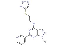 1-methyl-6-(3-pyridinyl)-N-[2-(1H-1,2,3-triazol-5-ylthio)ethyl]-1H-pyrazolo[3,4-d]pyrimidin-4-amine