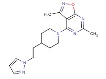 3,6-dimethyl-4-{4-[2-(1H-pyrazol-1-yl)ethyl]piperidin-1-yl}isoxazolo[5,4-d]pyrimidine