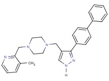 1-{[3-(4-biphenylyl)-1H-pyrazol-4-yl]methyl}-4-[(3-methyl-2-pyridinyl)methyl]piperazine