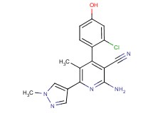 2-amino-4-(2-chloro-4-hydroxyphenyl)-5-methyl-6-(1-methyl-1H-pyrazol-4-yl)nicotinonitrile