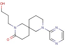 2-(3-hydroxypropyl)-8-(2-pyrazinyl)-2,8-diazaspiro[5.5]undecan-3-one