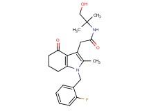 2-[1-(2-fluorobenzyl)-2-methyl-4-oxo-4,5,6,7-tetrahydro-1H-indol-3-yl]-N-(2-hydroxy-1,1-dimethylethyl)acetamide