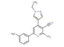 2-amino-4-(1-ethyl-1H-pyrazol-4-yl)-6-(3-methylphenyl)nicotinonitrile