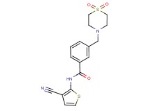 N-(3-cyano-2-thienyl)-3-[(1,1-dioxidothiomorpholin-4-yl)methyl]benzamide