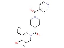 (3S*,4R*)-3-ethyl-1-[(1-isonicotinoylpiperidin-4-yl)carbonyl]-4-methylpiperidin-4-ol