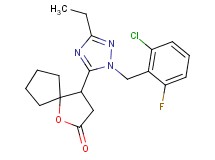 4-[1-(2-chloro-6-fluorobenzyl)-3-ethyl-1H-1,2,4-triazol-5-yl]-1-oxaspiro[4.4]nonan-2-one