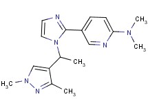 5-{1-[1-(1,3-dimethyl-1H-pyrazol-4-yl)ethyl]-1H-imidazol-2-yl}-N,N-dimethylpyridin-2-amine