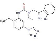 N'-[2-ethyl-5-(4H-1,2,4-triazol-4-yl)phenyl]-N-methyl-N-(4,5,6,7-tetrahydro-1H-indazol-3-ylmethyl)urea
