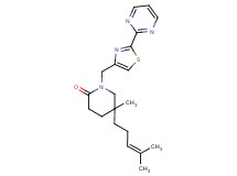 5-methyl-5-(4-methylpent-3-en-1-yl)-1-[(2-pyrimidin-2-yl-1,3-thiazol-4-yl)methyl]piperidin-2-one