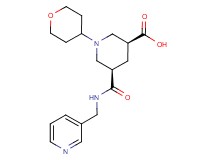 (3S*,5R*)-5-{[(3-pyridinylmethyl)amino]carbonyl}-1-(tetrahydro-2H-pyran-4-yl)-3-piperidinecarboxylic acid