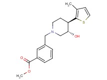 methyl 3-{[(3S*,4R*)-3-hydroxy-4-(3-methyl-2-thienyl)piperidin-1-yl]methyl}benzoate