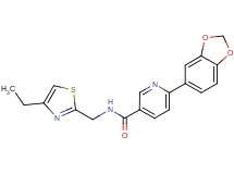 6-(1,3-benzodioxol-5-yl)-N-[(4-ethyl-1,3-thiazol-2-yl)methyl]nicotinamide