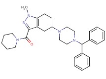 5-[4-(diphenylmethyl)-1-piperazinyl]-1-methyl-3-(1-piperidinylcarbonyl)-4,5,6,7-tetrahydro-1H-indazole