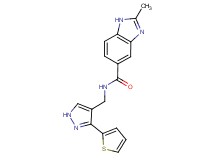 2-methyl-N-{[3-(2-thienyl)-1H-pyrazol-4-yl]methyl}-1H-benzimidazole-5-carboxamide