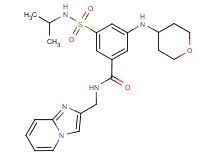 N-(imidazo[1,2-a]pyridin-2-ylmethyl)-3-[(isopropylamino)sulfonyl]-5-(tetrahydro-2H-pyran-4-ylamino)benzamide