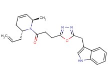 3-[(5-{3-[(2R*,6R*)-2-allyl-6-methyl-3,6-dihydro-1(2H)-pyridinyl]-3-oxopropyl}-1,3,4-oxadiazol-2-yl)methyl]-1H-indole