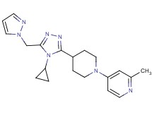 4-{4-[4-cyclopropyl-5-(1H-pyrazol-1-ylmethyl)-4H-1,2,4-triazol-3-yl]piperidin-1-yl}-2-methylpyridine