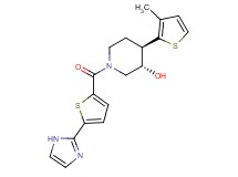 (3S*,4R*)-1-{[5-(1H-imidazol-2-yl)-2-thienyl]carbonyl}-4-(3-methyl-2-thienyl)piperidin-3-ol