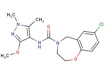 7-chloro-N-(3-methoxy-1,5-dimethyl-1H-pyrazol-4-yl)-2,3-dihydro-1,4-benzoxazepine-4(5H)-carboxamide