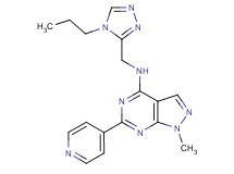 1-methyl-N-[(4-propyl-4H-1,2,4-triazol-3-yl)methyl]-6-pyridin-4-yl-1H-pyrazolo[3,4-d]pyrimidin-4-amine