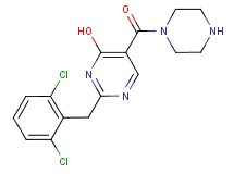2-(2,6-dichlorobenzyl)-5-(1-piperazinylcarbonyl)-4-pyrimidinol dihydrochloride