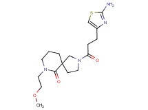 2-[3-(2-amino-1,3-thiazol-4-yl)propanoyl]-7-(2-methoxyethyl)-2,7-diazaspiro[4.5]decan-6-one