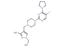 2-{4-[(1-ethyl-3-methyl-1H-pyrazol-4-yl)methyl]piperazin-1-yl}-5-fluoro-4-pyrrolidin-1-ylpyrimidine