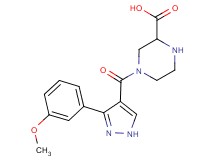 4-{[3-(3-methoxyphenyl)-1H-pyrazol-4-yl]carbonyl}piperazine-2-carboxylic acid